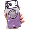 thumbnail image 1 of Funda magnética con purpurina para iPhone 17 Pro Max, compatible con MagSafe, protección total, delgada, a prueba de golpes y arañazos, con protector de lente de cámara, red antipolvo y brillo, 1 of 7
