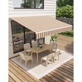 thumbnail image 3 of 12'x10' Retractable Patio Awning, Waterproof Sun Shade with Manual Crank Handle, Aluminum Frame & 280g/㎡ Polyester Fabric for Deck, Porch & Balcony, 3 of 7