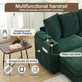 thumbnail image 5 of 109.4 '' Sectional Sofa, U-shaped Modular Sofa Cloud Couch With Ottoman and USB，Green, 5 of 7