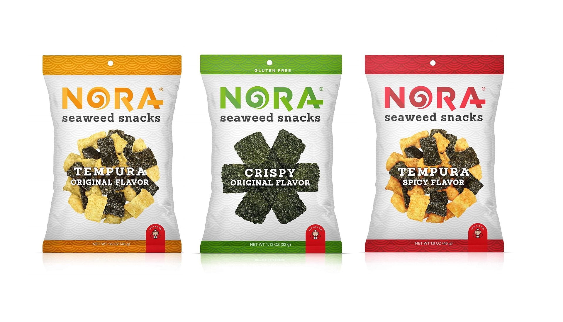 Nora Premium NonGMO Seaweed Snack, 3 Flavor Variety Pack (Pack of 12