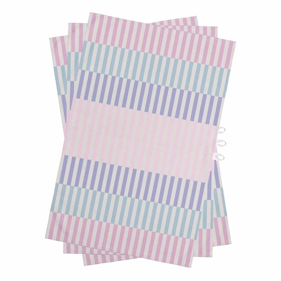 Colorful Stripe Kitchen Towels Set of 3, Water Absorbent Dish Towel, Modern Pink Purple Blue Vertical Striped Decorative Hand Towels - Quick Drying Cloth for Cooking Baking, 18x28 Inch