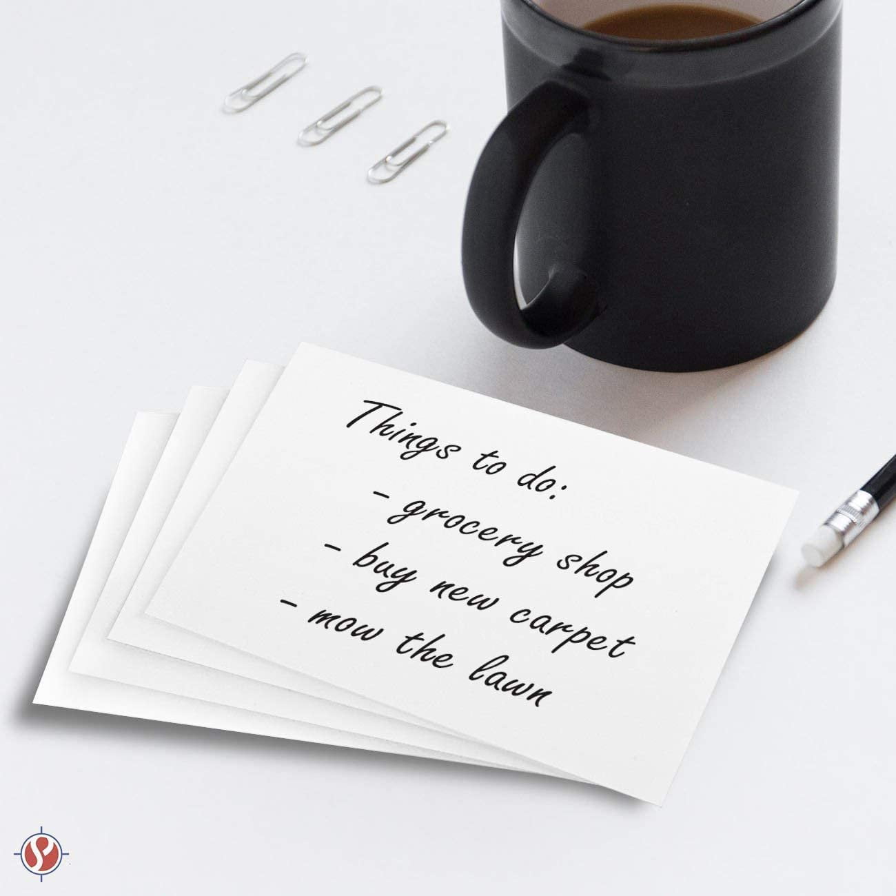 Blank Index Flash Note Cards | 80lb Heavyweight Thick White Cover Stock. 100 Cards Per Pack | 8 x 10