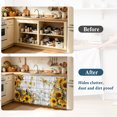 thumbnail image 4 of Sunflowers Cabinet Curtains for Kitchen 35"W x 35"L, Spring Daisy Floral Butterfly Dragonfly White Wood Grain Laundry Sink Cabinets Magic Tape Short Curtain Privacy Panel for Bathroom Vanity Cabinets, 4 of 9