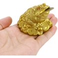 thumbnail image 5 of Rana del dinero Feng Shui, estatua del sapo del dinero, sapo de tres patas con moneda, rana de la riqueza del amuleto de la suerte para la caja registradora, inauguración de la casa, regalo de apertu, 5 of 5