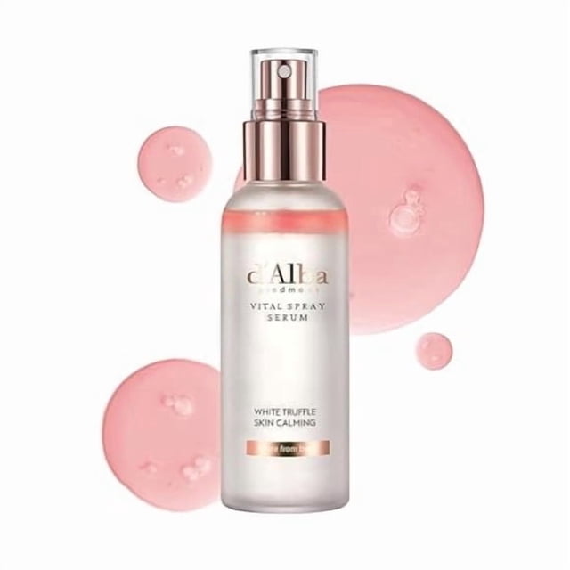 dalba Piedmont White Truffle Vital Spray Serum, Cuidado de la piel vegano, bruma facial calmante e hidratante para pieles rojas y sensibles 100 ml