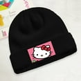 thumbnail image 2 of Hello kitty Knitted hat, short bucket hat with knitted cuffs, style for men and women, warm winter hat, 2 of 5