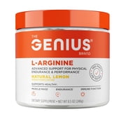 Genius L-Arginine Nitric Oxide Powder - Fermented L- Arginine Nutritional Supplements & Nitric Oxide Booster - Pre Workout, Natural Muscle Builder - 30 Servings, Lemon
