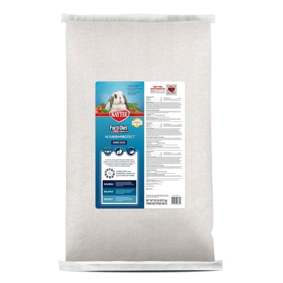 Kaytee Forti-Diet Pro Health Nourish Protect Adult Rabbit Food, 20 lb