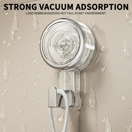 

Kafsov Knob Suction Cup Hook Strong Vacuum Adhesive Hook Load-bearing Traceless Multifunctional Hook for Home Bathroom Kitchen Clear