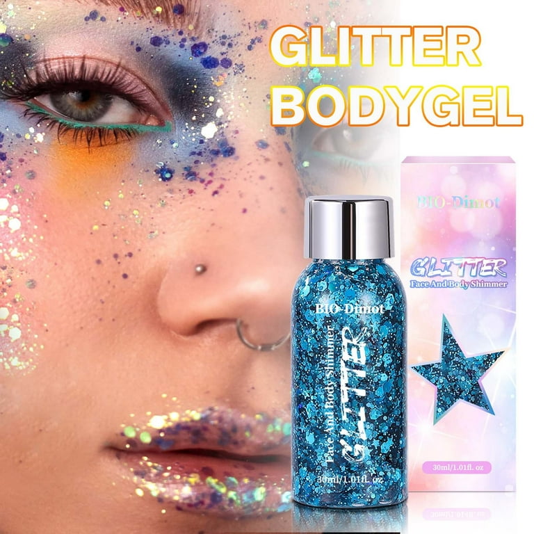 KeirineCC Body Glitter Gel, Sequin Chunky Glitter Face, Hair