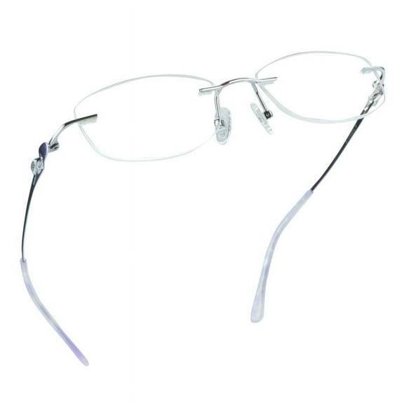 LifeArt Pure Titanium Frame Glasses/Blue Light Blocking Reading Glasses, Reduce Eyestrain, Stylish for Women(Purple, 2.50 Magnification)