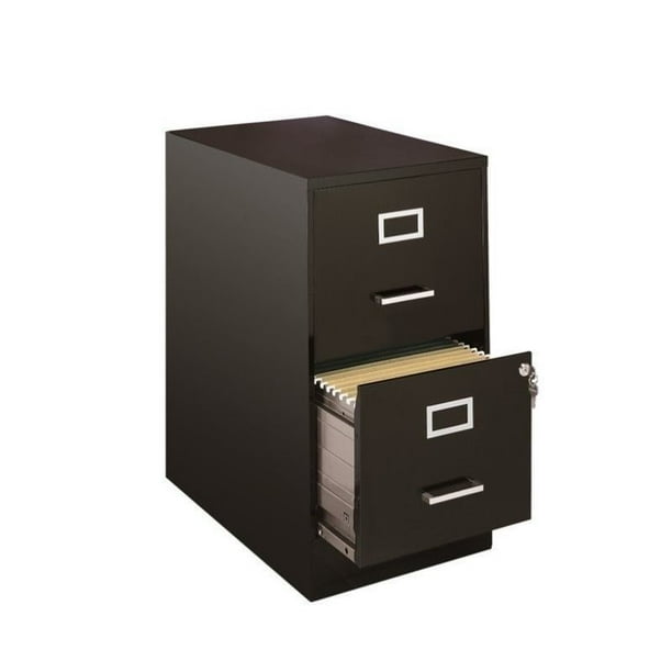 Pemberly Row 2 Drawer File Cabinet in Black - Walmart.com ...