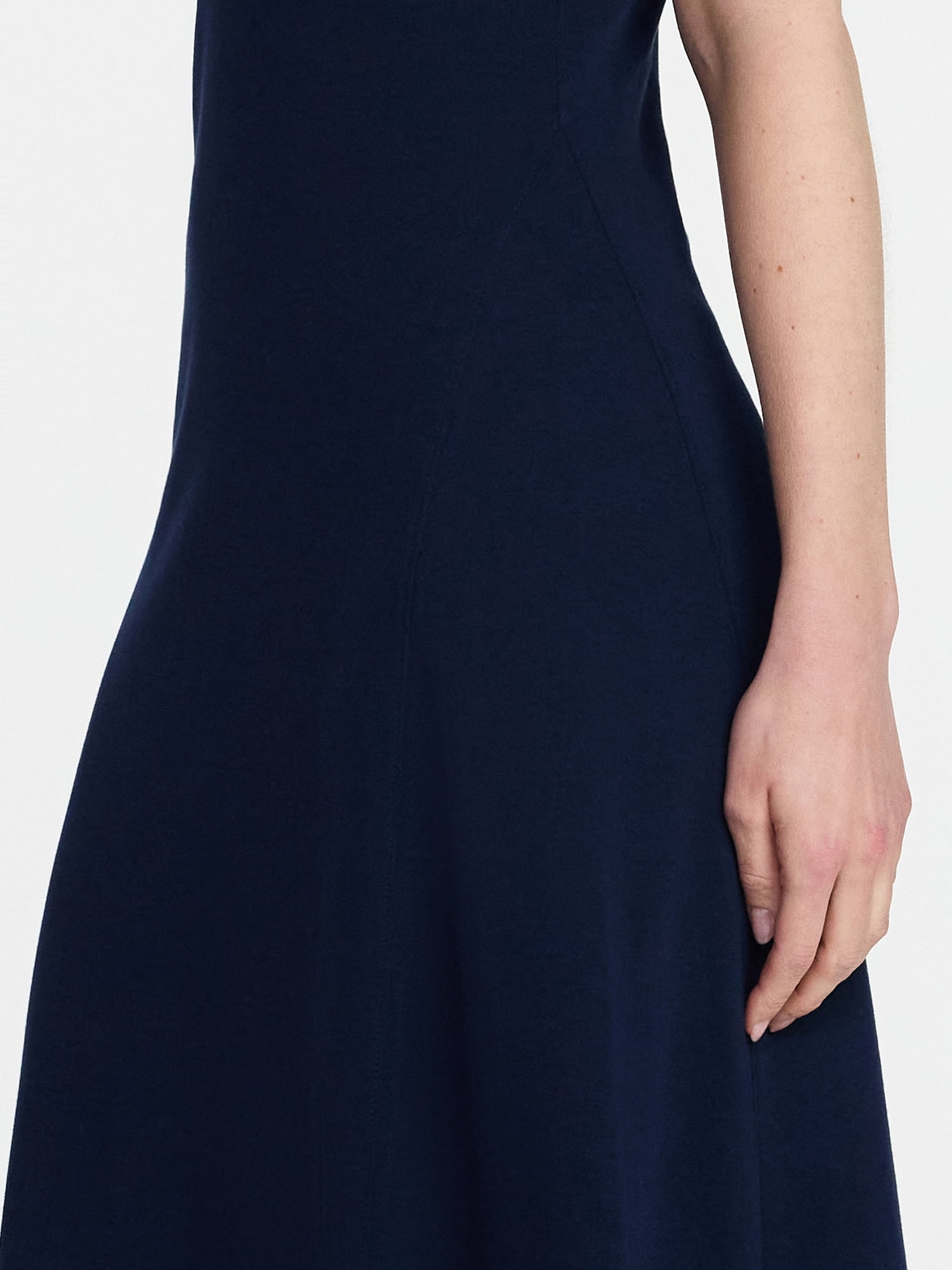 Time and Tru Women's and Women's Plus Seamed Cotton Midi Dress, Sizes XS-4X