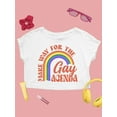 thumbnail image 3 of Lgbtq+ Agenda Pride Equality Tee Crop Tee Women's, 3 of 4