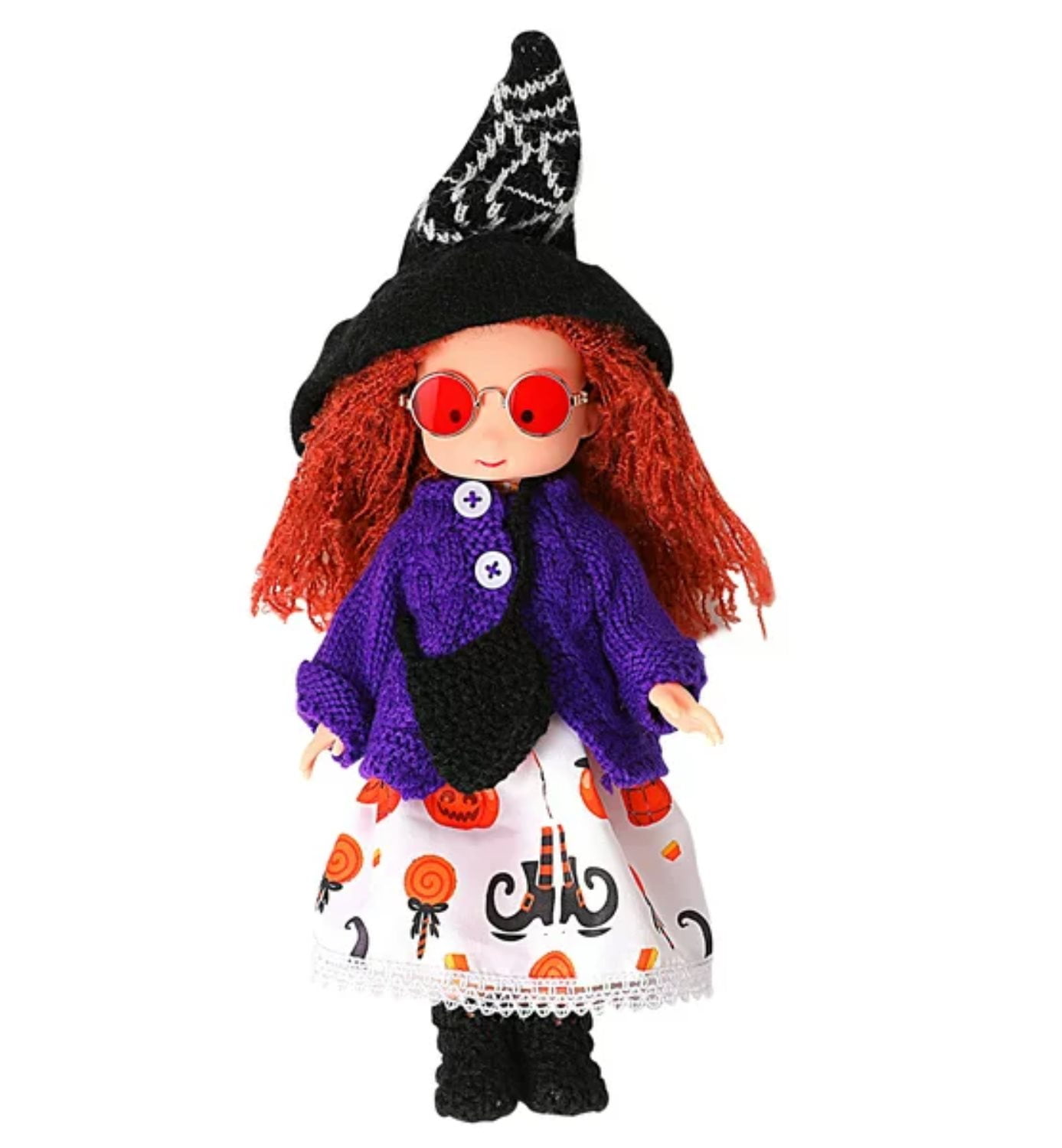 Halloween Doll Handmade Wizard Doll Halloween Knitted Doll with Glasses ...