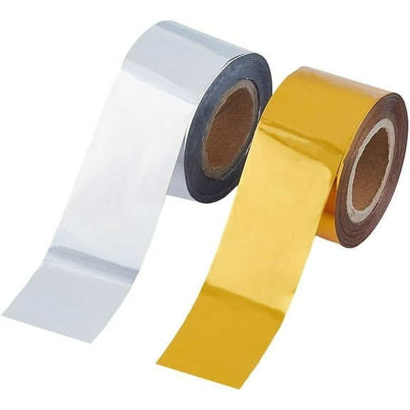 1set 2 colors 60m/Roll Hot Foil Transfer Roll Hot Foil Stamping Paper 3cm Width Metallic Heat Transfer Foil Papers for Foil Quill/Heat Foil Pen Craft Scrapbooking Card Making
