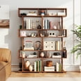 thumbnail image 2 of Gymax 2PCS 6-Tier Bookshelf Geometric Bookcase w/ 2 Anti-Tipping Kits Wooden Display Shelf, 2 of 10