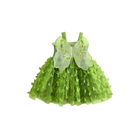 

Caoirhny Toddler Baby Girl Princess Dress Summer Sleeveless Tulle Dress with Butterfly Pinions