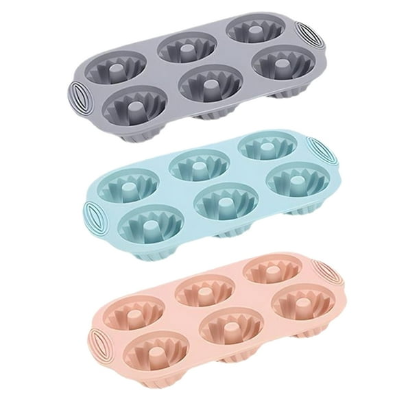 GoXteam 3 PCS Silicone Cake Moulds, Doughnut Maker Silicone Baking Tray Cupcake Muffin Molds Mini Cake Pan