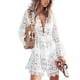 thumbnail image 1 of Cubierta De Biquini Blusa de playa de encaje de manga larga Bikini Cover-ups Mujeres Sexy Hollow (Blanco XXXL) Cgtredaw Para estrenar, 1 of 1