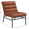 thumbnail image 3 of Meridian Furniture Burke Cognac Vegan Leather Accent Chair, 3 of 8