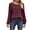 Wine, variant on Long Sleeve Blouses for Women Bishop Sleeve Crewneck Shirt Regular-Fit Ribbed T-Shirt Loose Fit Going out Casual Tops