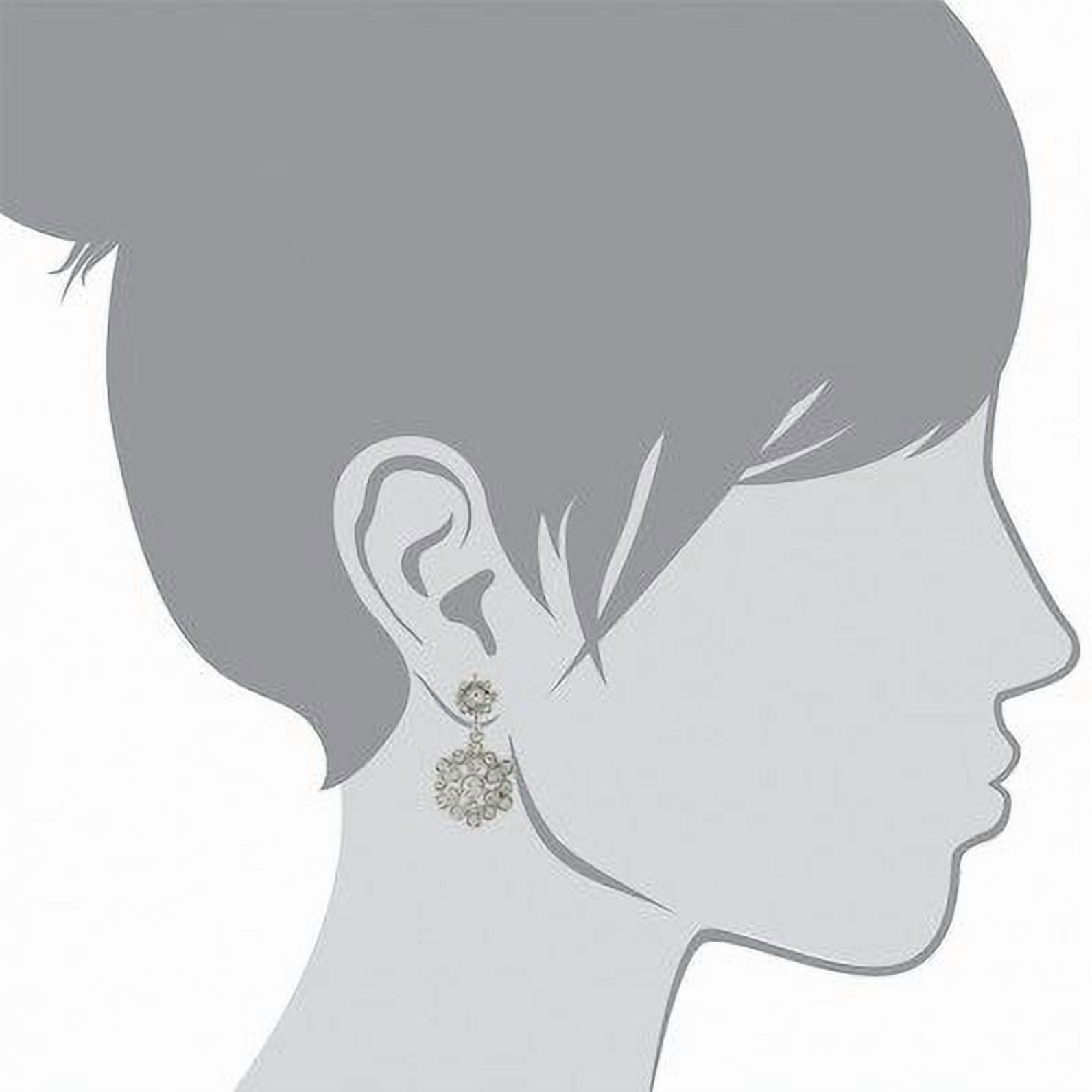 2028 Jewelry Floral Cluster Clear Crystal Drop Post Earrings
