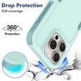 thumbnail image 5 of Allytechgroup Compatible for Apple iPhone 16 Pro Max, Rugged Shockproof Military Grade Protection Dual Layers Hard PC TPU Phone Case for iPhone 16 Pro Max, Mint, 5 of 5