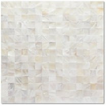 Acopelo Peel and Stick Mother of Pearl Mosaic Tile Natural White 12" x 12" for Backsplash, Kitchen Wall, Fireplace - 6 Tiles