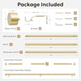 thumbnail image 5 of Curtain Rods for Windows 32 to 144, Gold Curtain Rod, Adjustable 1 Inch Heavy Duty Outdoor/Indoor Modern Drapery Pole, 32"-144", 5 of 8