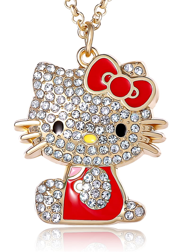 Sanrio Girls/Tween Hello Kitty Red Enamel Crystal Pendant, 16