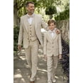 thumbnail image 3 of 3 Pieces Boys' Suit Linen Slim Fit boys Suits Summer Beach Wedding Tuxedo Suit for boys, 3 of 8