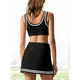thumbnail image 4 of Conjunto de 2 Piezas para Mujer, Suéter, Falda, Tirantes, Sin Mangas, Falda Corta, Tenis, Gimnasio, Yoga, Negro, Talla S, 4 of 6