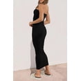 thumbnail image 4 of Vestido PRETTYGARDEN Maxi Bodycon Sin Tirantes Acanalado Negro Talla L, 4 of 6