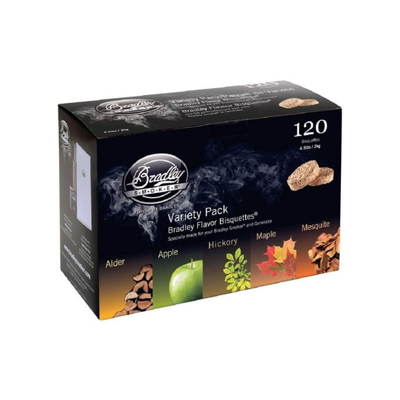 Bradley Smoker 5 Flavour Variety 120 Bisquette Pack