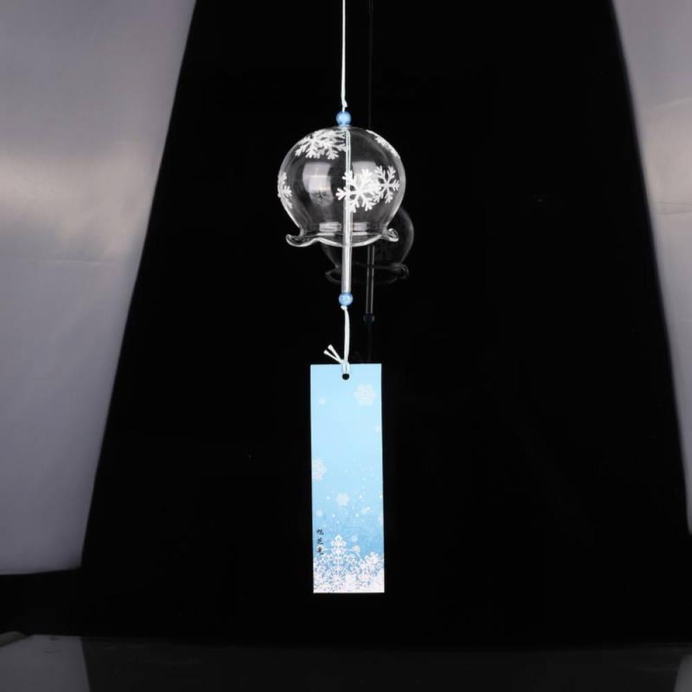 Japanese Hand Painted Sakura Glass Bell Wind Chimes Home Garden Office