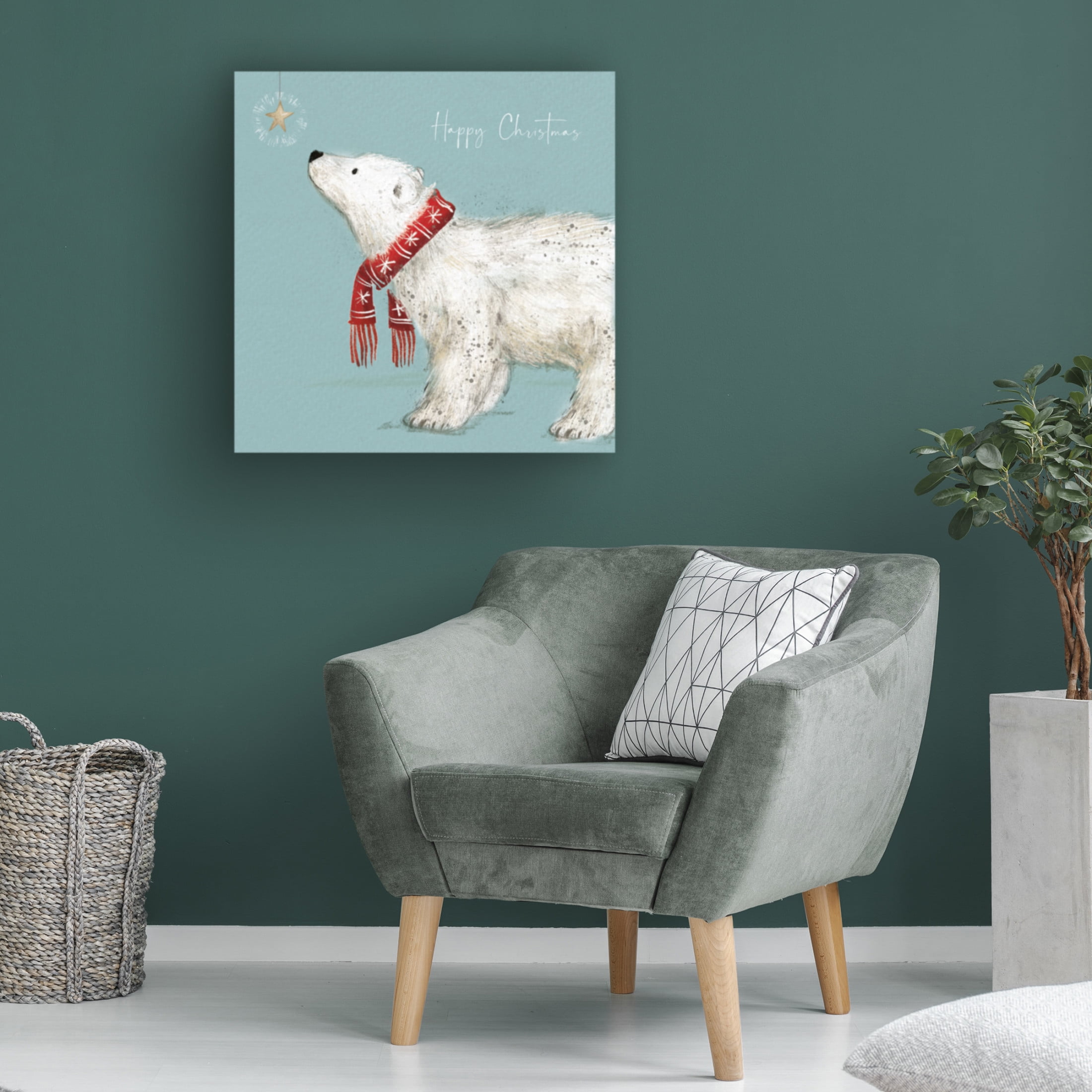 Canvas Wall Art - Paper Dove Co Ltd 'Polar Bear' Wall Art for Living Room, Bedroom, or Office Décor by Trademark Fine Art - 18 x 18 Inches