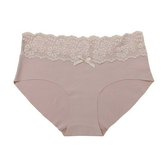 Levmjia Womens Underpants Cotton Briefs Solid Color Seamless No Show Panties High Waist Breathable Comfortable Everyday Wear
