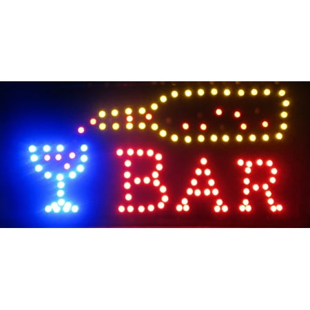 Sign Lighting Kit - 2xhome - Open Bar Led Neon Business Motion Light Sign. On/off with Chain 19x10