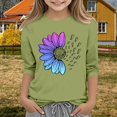 thumbnail image 2 of XQYLOS Girls Sunflower Dandelion Cute Graphic Tee Toddler Kids Short Sleeve Crewneck Shirts Teens Summer Cotton Loose Basic Tee for 3-13 Years, 2 of 4