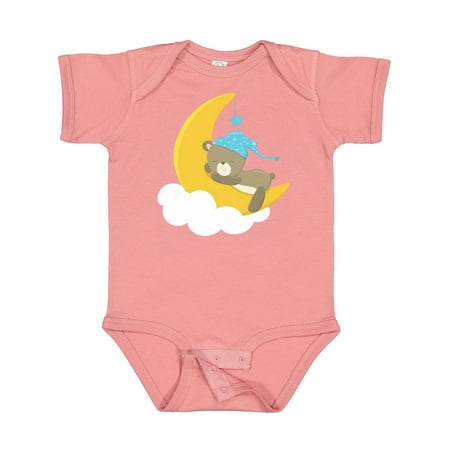 

Inktastic Sleeping Bear Little Bear Bear on the Moon Gift Baby Boy Bodysuit