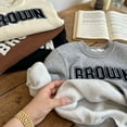 thumbnail image 3 of Boys Grils Toddlers' Fleece Pullover Letter Hoodie Crewneck Sweatshirt Warm Tops Shirts, 3 of 9