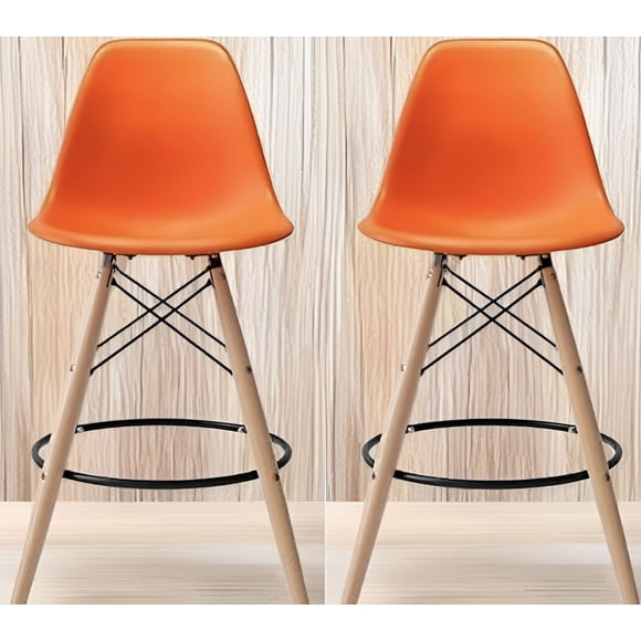 Brenza Orange Eiffel Stool-Set of 2