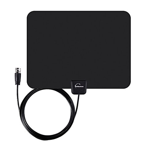 White Digital Indoor Leaf Flat Tv Antenna Hdtv Dtv Signal Hd Vhf Uhf High Gain