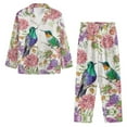 thumbnail image 2 of DISNIMO Hummingbird Flower Printed Women's 2 Piece Pajama Sets Long Sleeve Button Down Sleepwear with Long Pajama Pants Loose Fit Nightwear, XS, 2 of 7