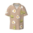 thumbnail image 5 of Picia Egg and Avocado Men's Linen Shirts Short Sleeve Cuban Beach Shirts Casual Shirts Button Down Shirt for Men Beach Summer Wedding Shirt-4X-Large, 5 of 7