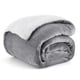 thumbnail image 1 of Manta de cama con forro polar sherpa, tamaño doble, 150 x 200 cm, color gris, 1 of 9