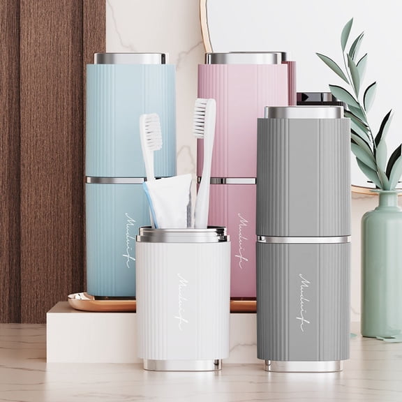 Soumake Toothbrush Toothpaste Holder Travel Mouthwash Cup Food Grade Smooth Edge Burr-Free Toothbrush Storage Cup Travel Essentials
