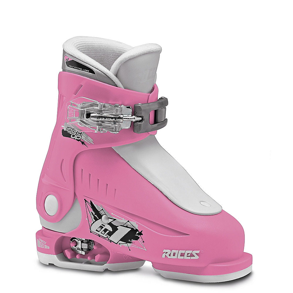 Deep Pink Roces Idea Up Adjustable Ski Boots White Size 19.0 to 22.0 