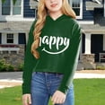 thumbnail image 2 of Girls Long Sleeve Letters Solid Color Short Hoodie Hoodie Top Clothes, 2 of 3
